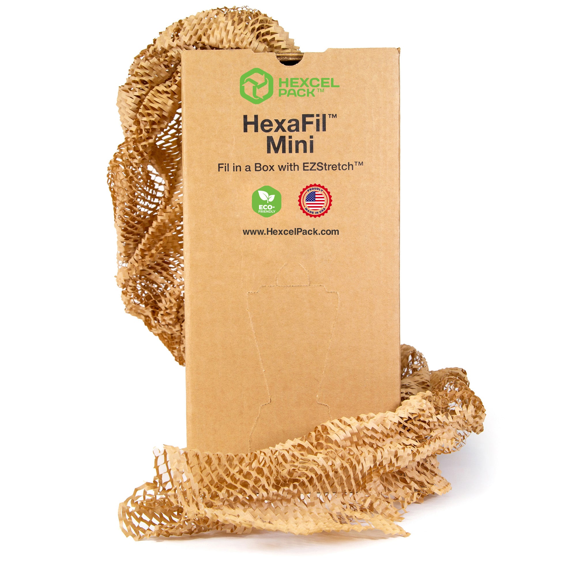 HexcelPack honeycomb packing paper roll, 12x850ā eco-friendly kraft wrap for sustainable shipping and cushioning