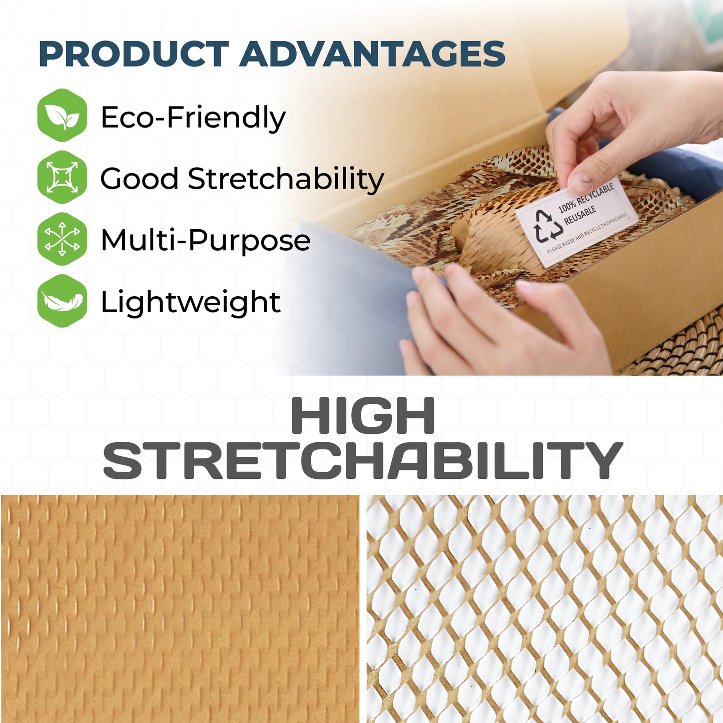 HexcelPack honeycomb packaging paper used for wrapping glass, ideal eco-friendly packing solution for fragile items