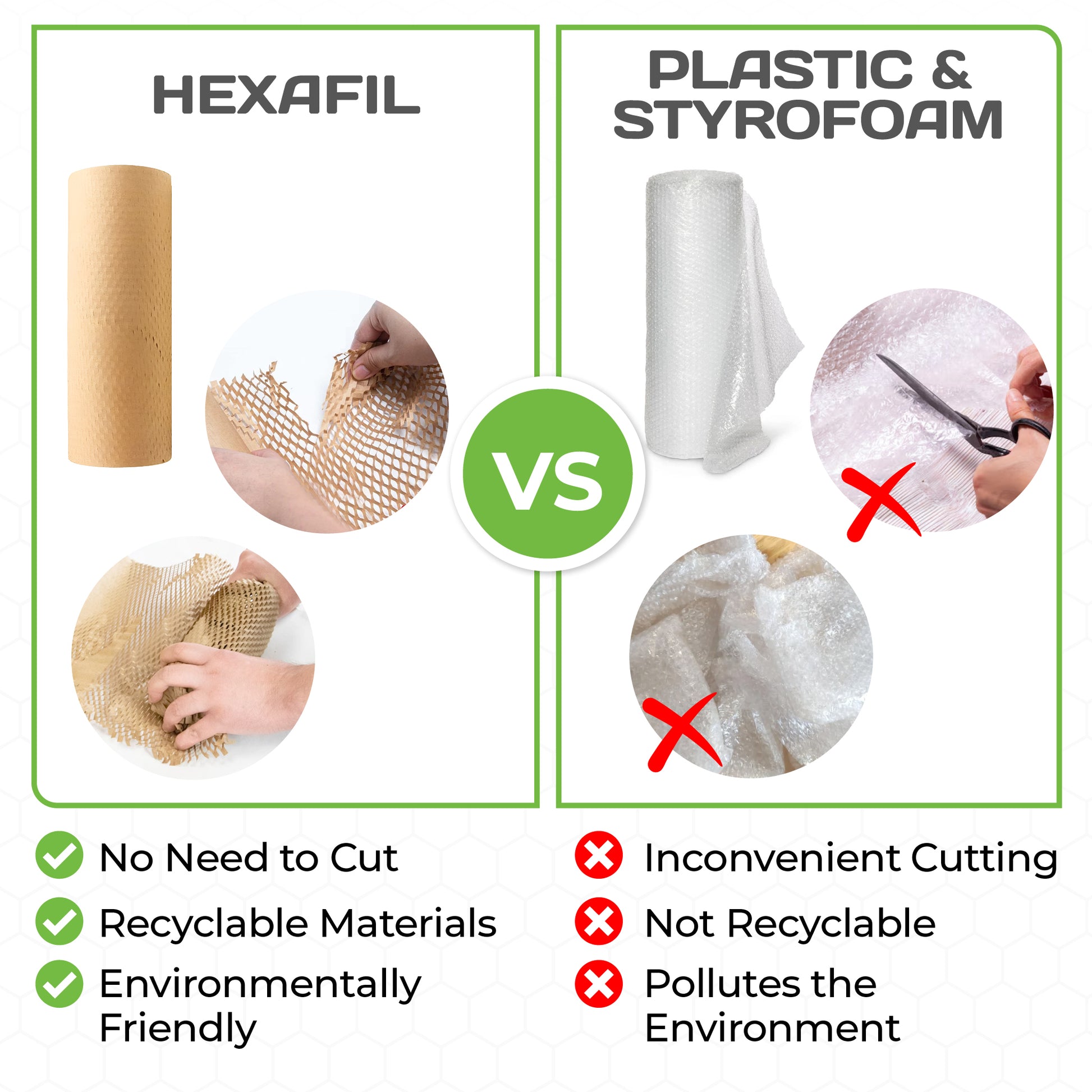 HexcelPack kraft honeycomb wrap used as eco-friendly bubble wrap alternative for packing and moving supplies
