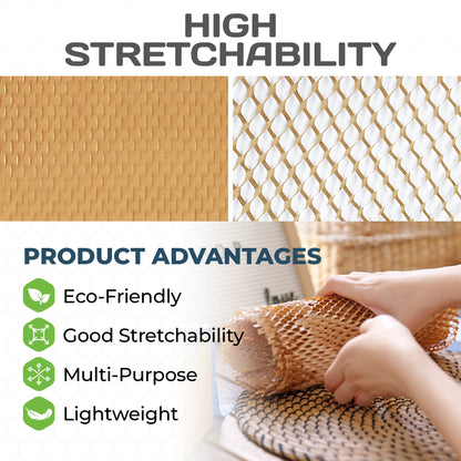 HexcelPack HexcelWrap Mini Honeycomb Packing Paper - Natural, 12" x 300' - Natural HoneyComb,12" x 300 Feet - With Dispenser Box