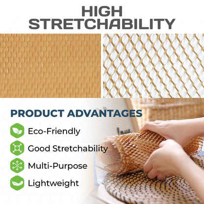 HexcelPack HexcelWrap Mini - Honeycomb Packing Paper, Eco-Friendly, Sustainable Paper Bubble Wrap for Shipping & Moving, Cushioned Packing Material in Dispenser - Natural, Pallet of 28, 12" x 1400' - Natural HoneyComb,12" x 1400 Feet - With Dispenser Box - Pallet