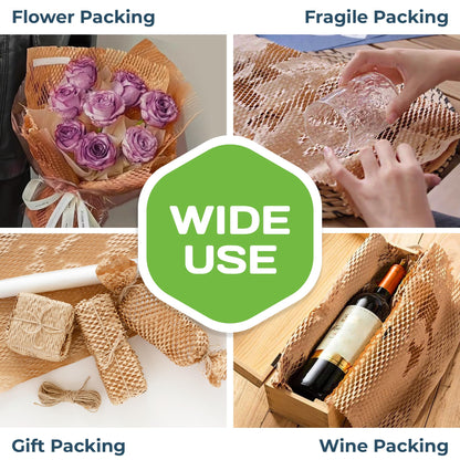 HexcelPack HexcelWrap Honeycomb Packing Paper Wrap - White, 12" x 1400' - White HoneyComb,12" x 1400 Feet - Roll Only