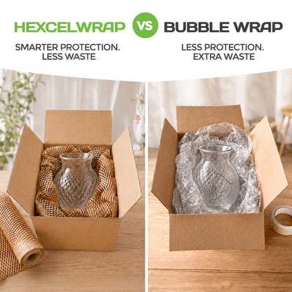 HexcelPack HexcelWrap Mini Honeycomb Packing Paper - Natural, 12" x 300' - Natural HoneyComb,12" x 300 Feet - Roll Only