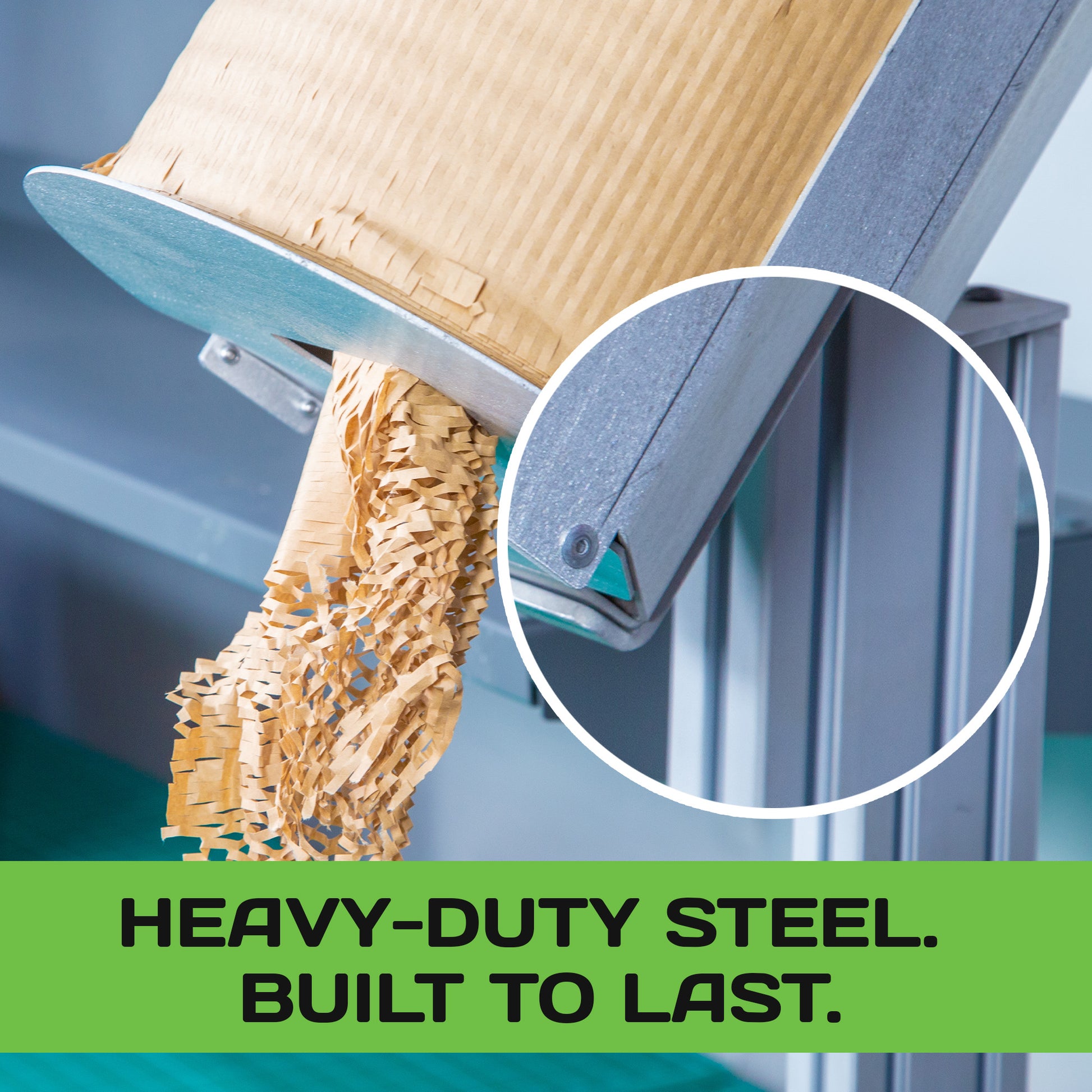 Heavy-duty steel HexcelPack vertical dispenser close-up built for durability and strength