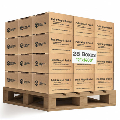 HexcelPack HexcelWrap Mini - Honeycomb Packing Paper, Eco-Friendly, Sustainable Paper Bubble Wrap for Shipping & Moving, Cushioned Packing Material in Dispenser - Natural, Pallet of 28, 12" x 1400' - Natural HoneyComb,12" x 1400 Feet - With Dispenser Box - Pallet