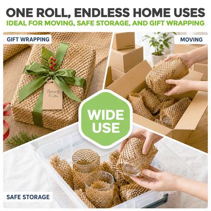 HexcelPack HexcelWrap Mini Honeycomb Packing Paper - Natural, 12" x 300'