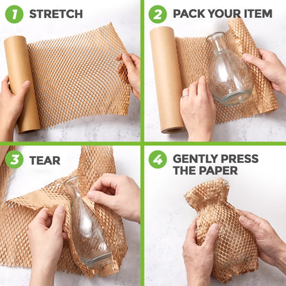 HexcelPack HexcelWrap Mini Honeycomb Packing Paper - Natural, 12" x 300'
