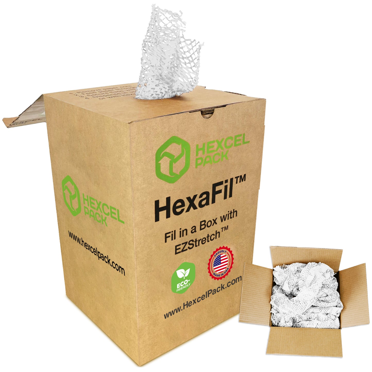 HexcelPack kraft paper roll for packing and wrapping, eco-friendly alternative to bubble wrap for moving supplies