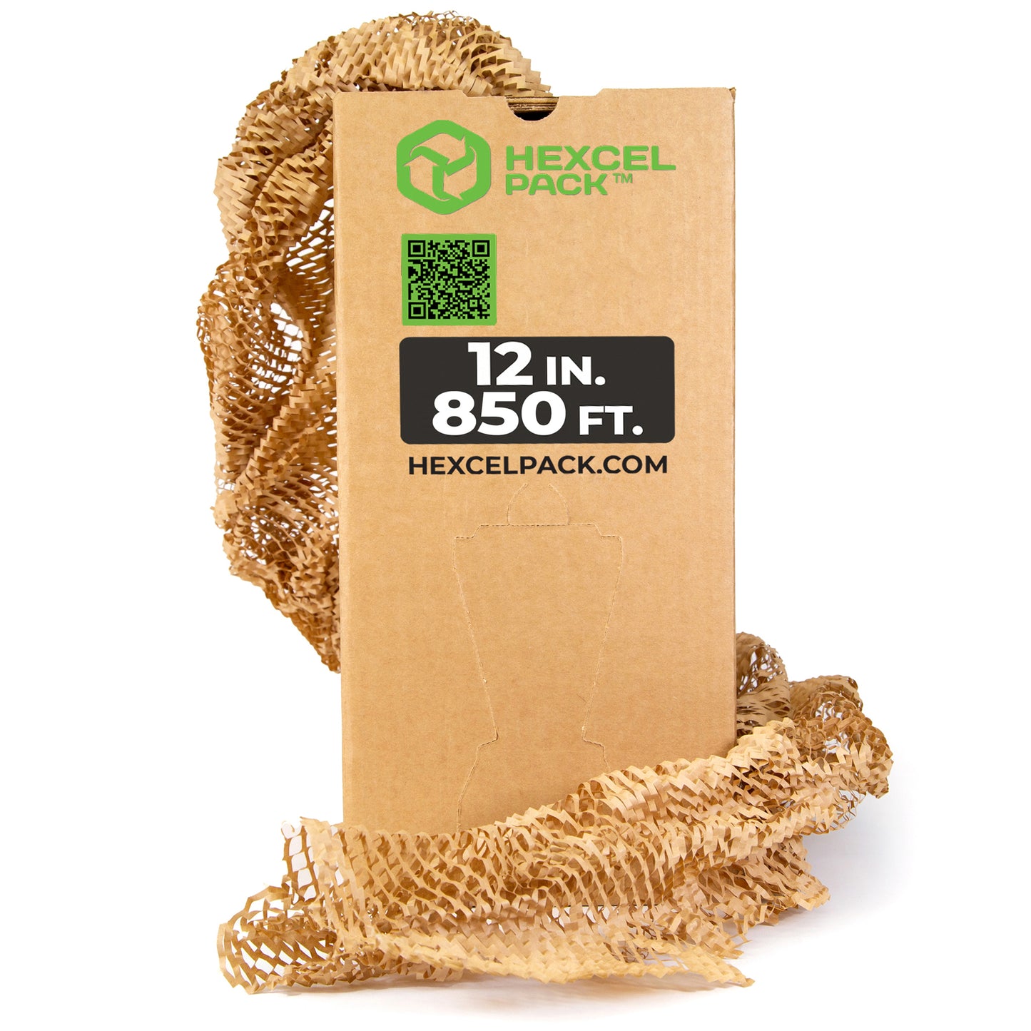 HexcelPack honeycomb packing paper roll, 12x850’ eco-friendly kraft wrap for sustainable shipping and cushioning