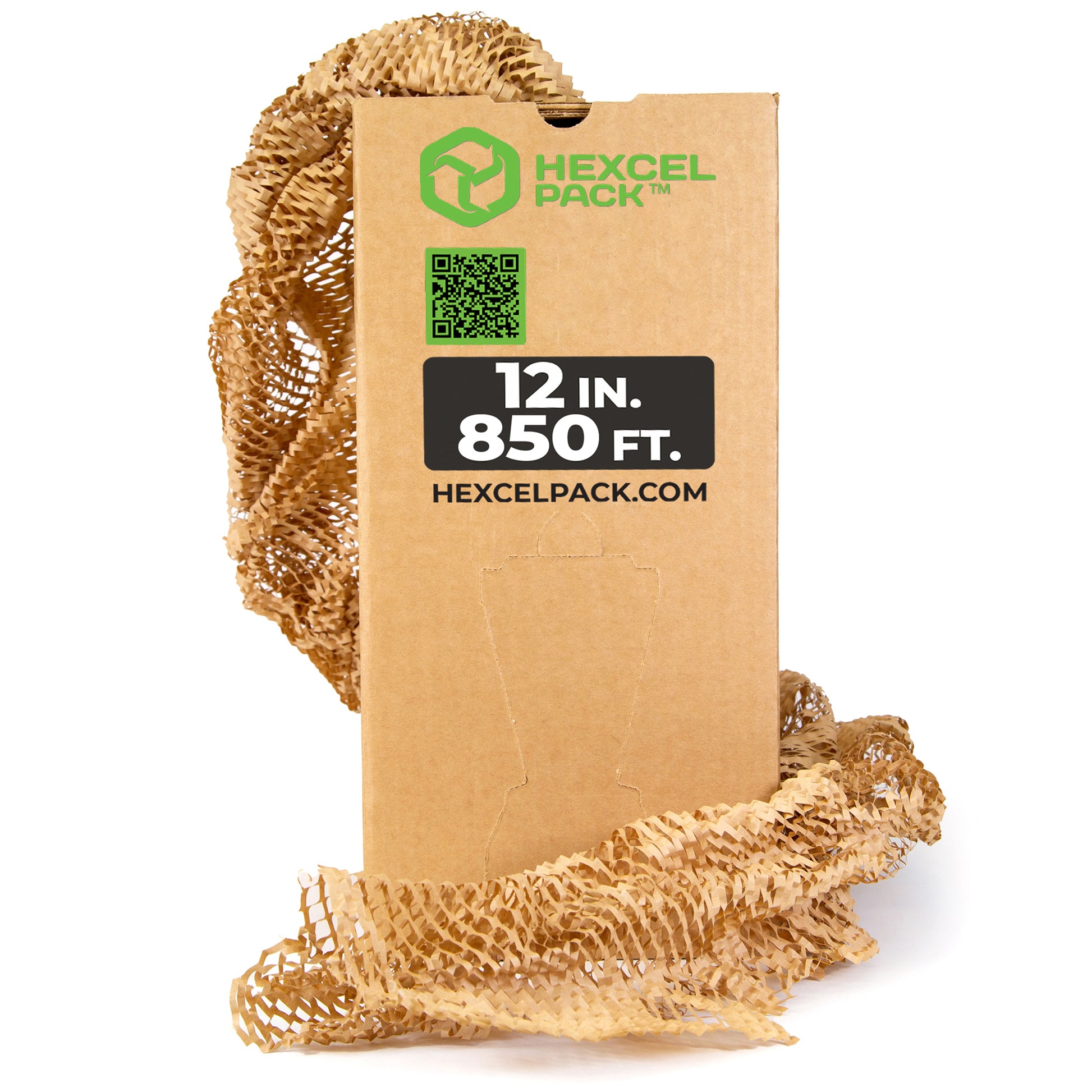HexcelPack honeycomb packing paper roll, 12x850’ eco-friendly kraft wrap for sustainable shipping and cushioning