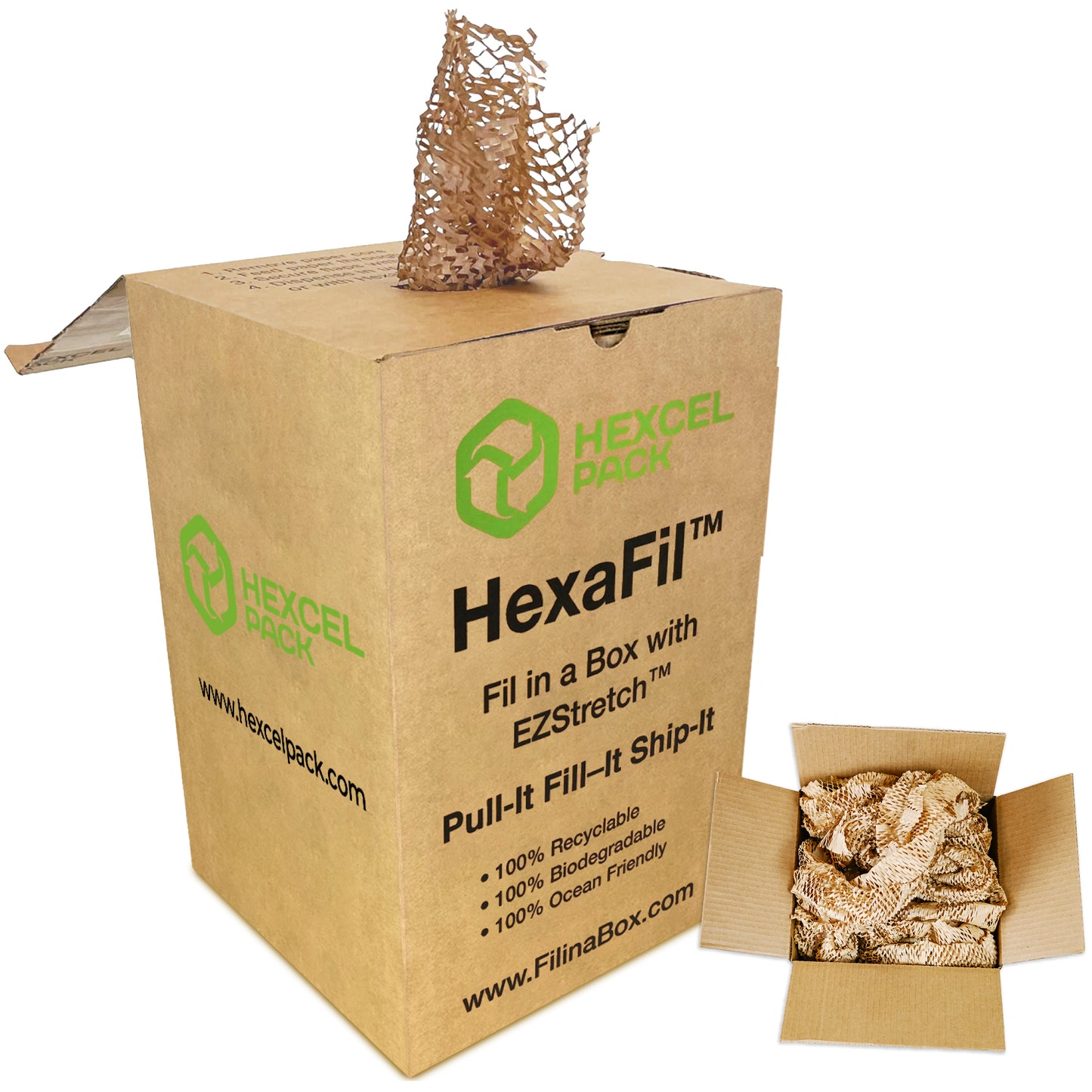 HexcelPack honeycomb kraft paper roll, 12 inches by 1700 feet, eco-friendly packaging filler for shipping