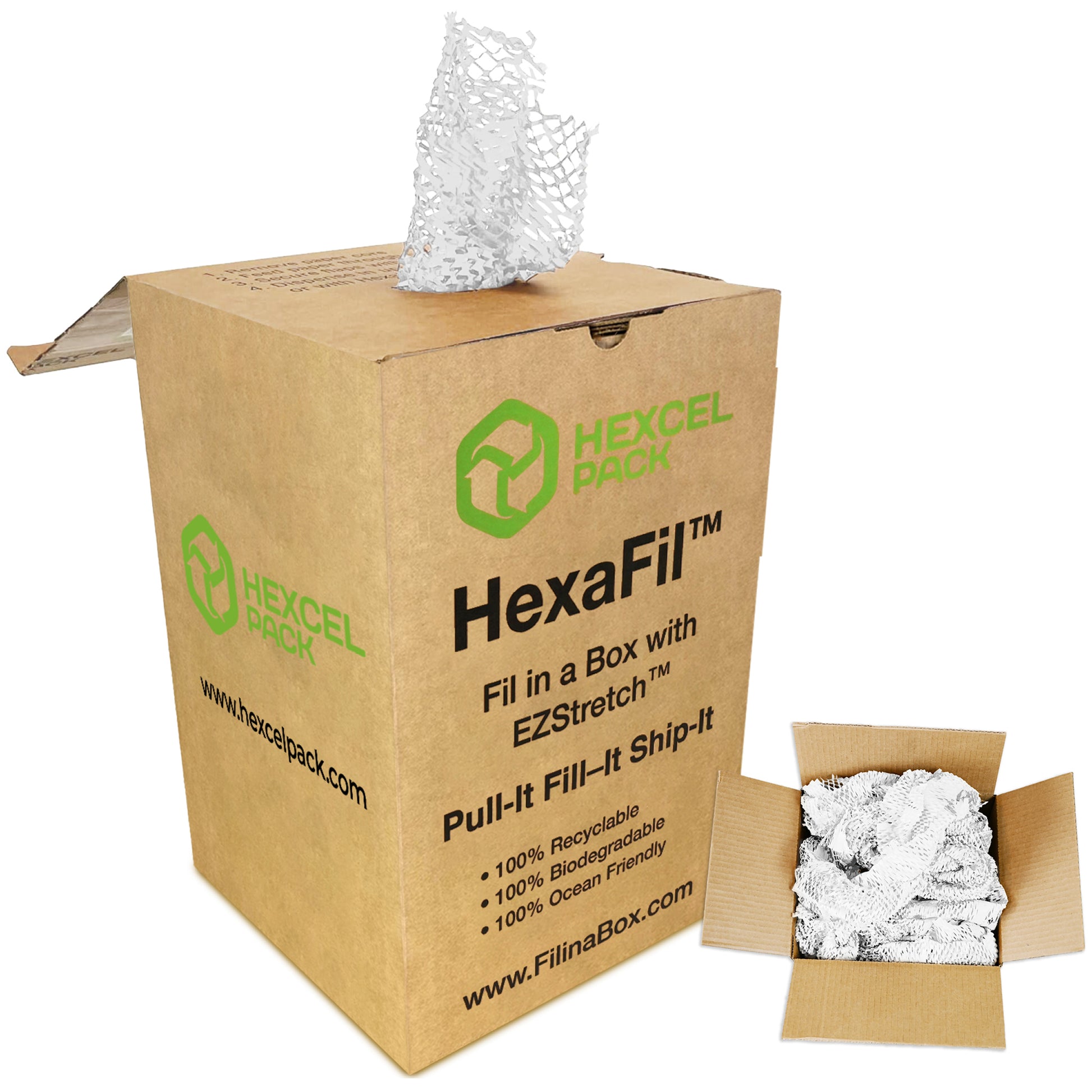HexcelPack kraft paper roll for packing and wrapping, eco-friendly alternative to bubble wrap for moving supplies